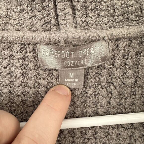 Barefoot Dreams CozyChic Lite Coastal Cardigan Gray Medium - Picture 5 of 7